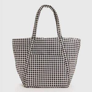 BAGGU Black and White Checkered Shoulder Bag